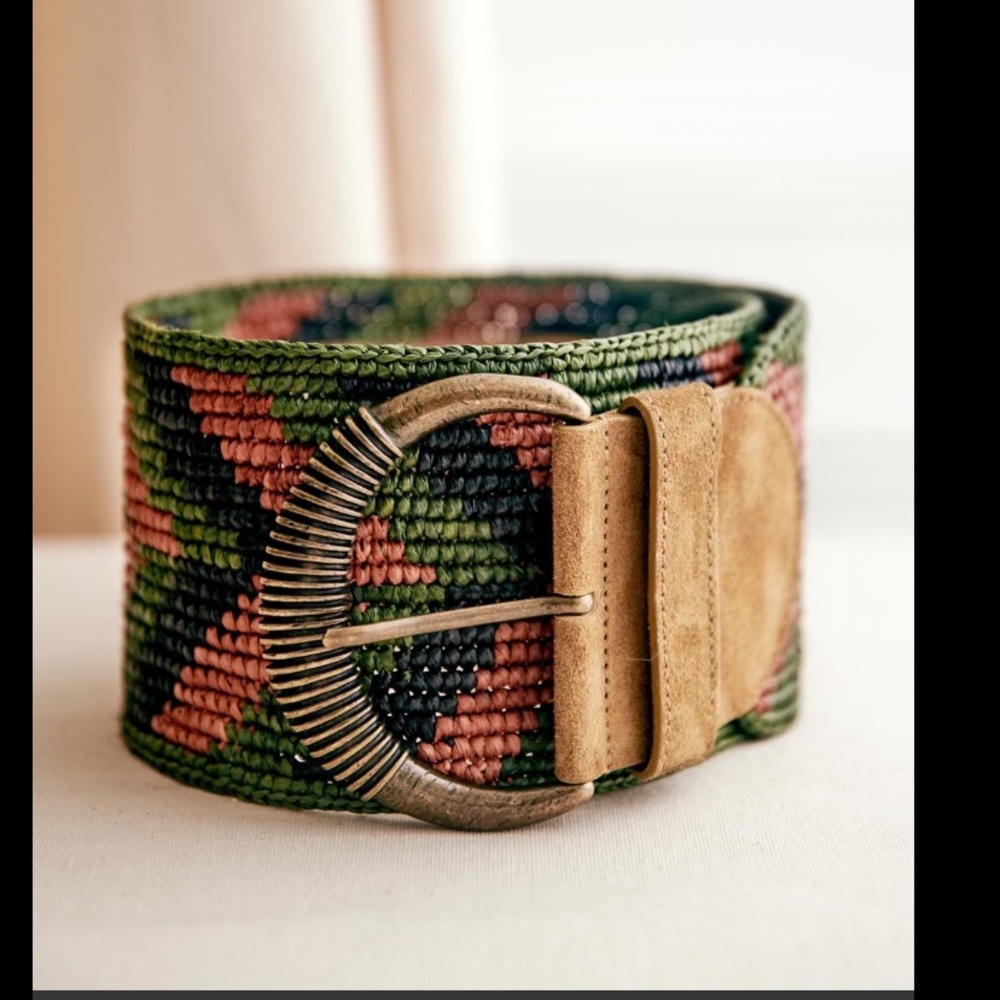 Sézane Green and Tan Carlie Belt - Picture 6 of 11